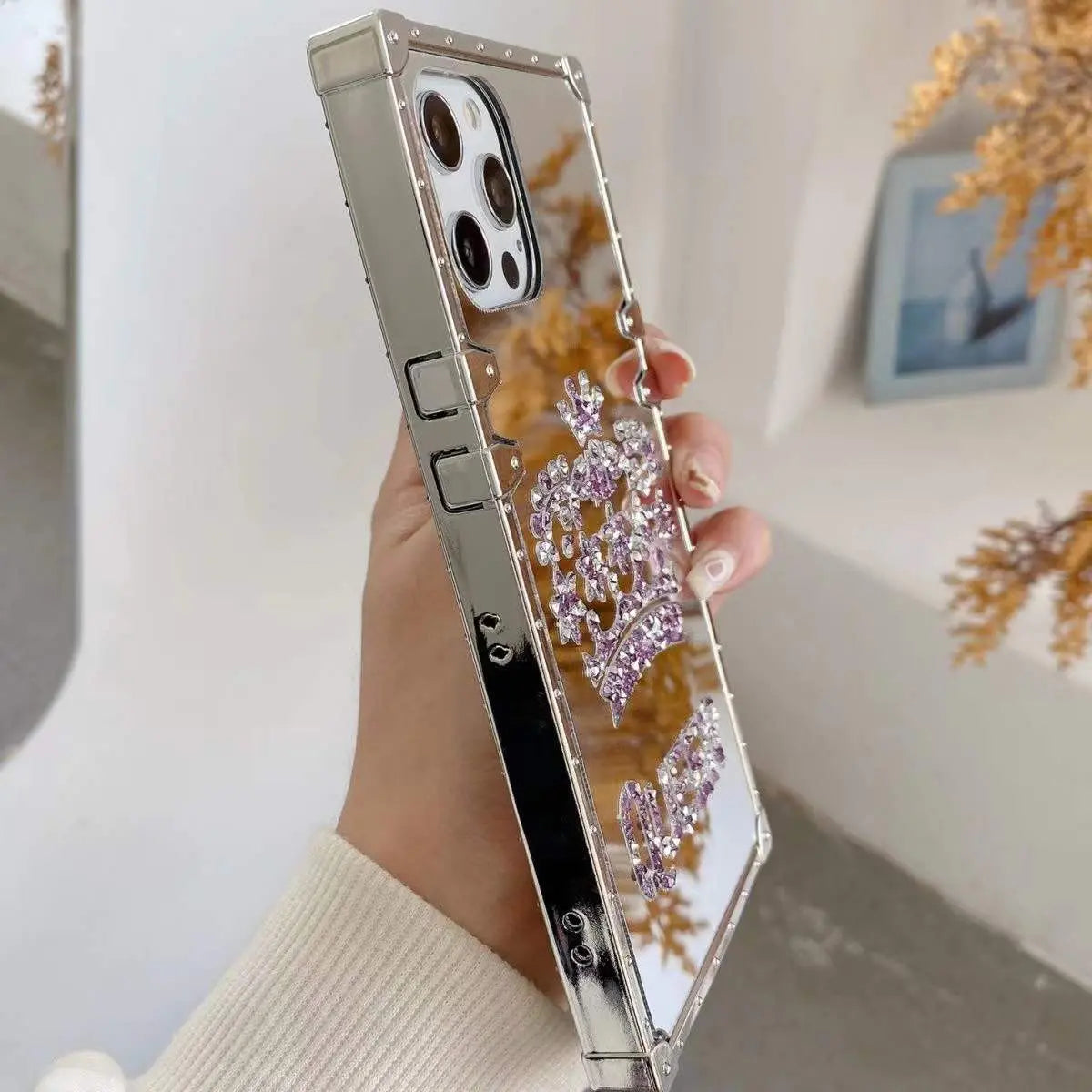 crown mirror phone case