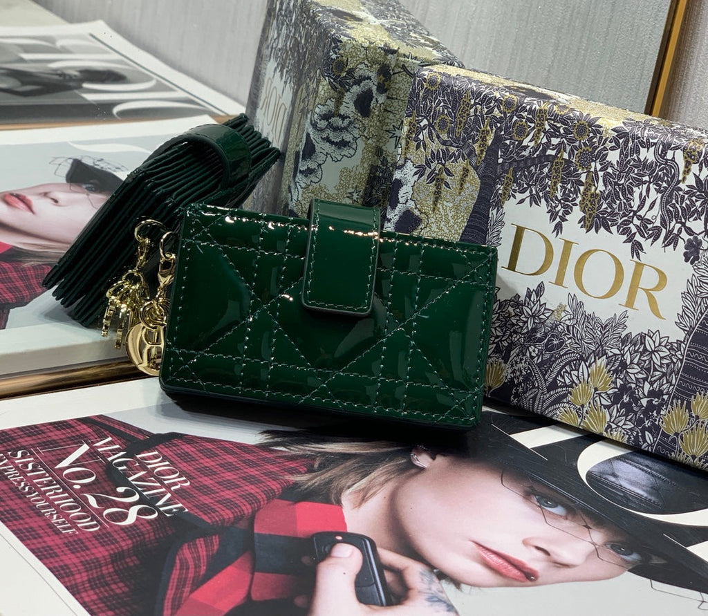 D I O R - Organ Card Holder 10.5cm (Emerald)