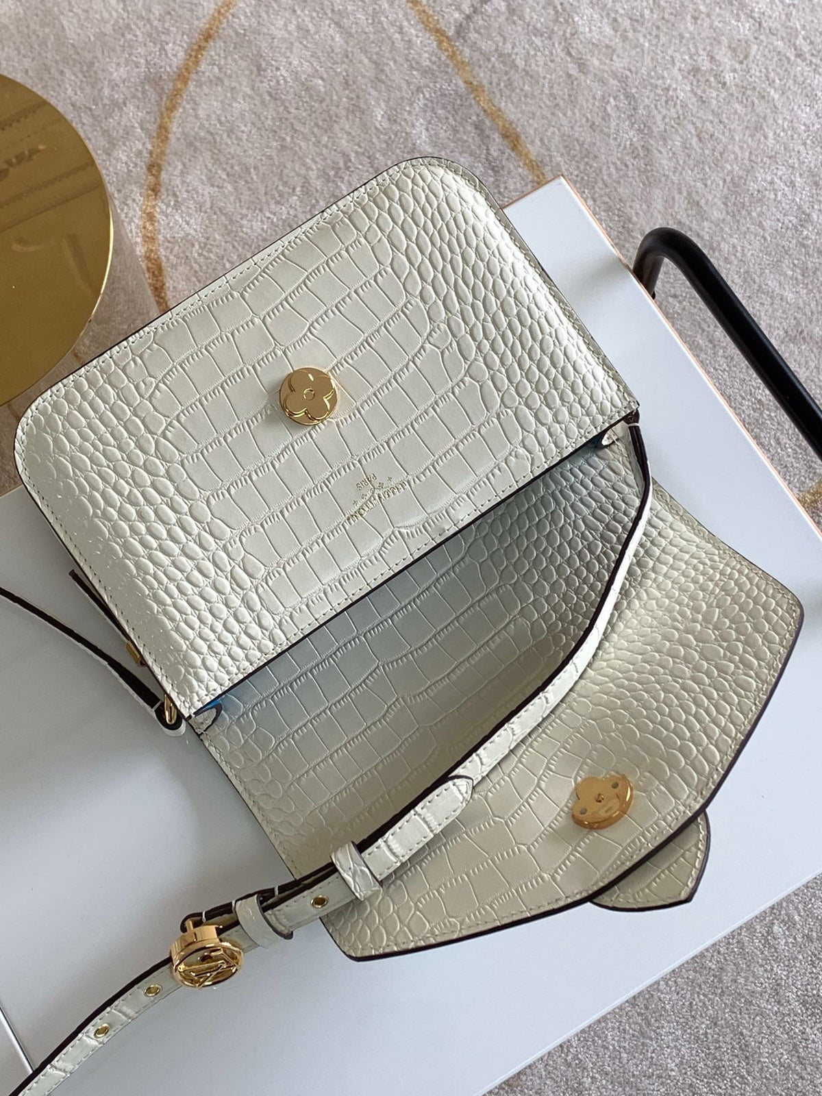 circle accessory white handbag