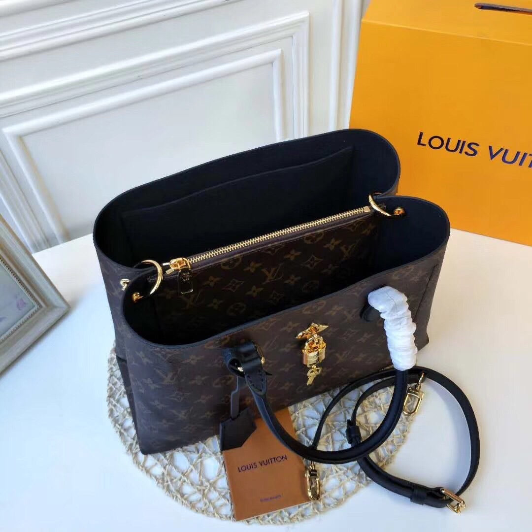 classic retro flower black handbag