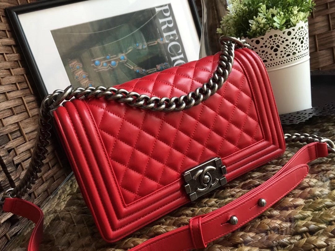 classic etal chain Red handbag