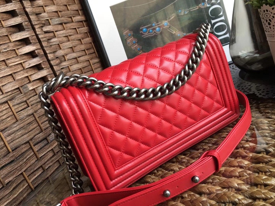 classic etal chain Red handbag
